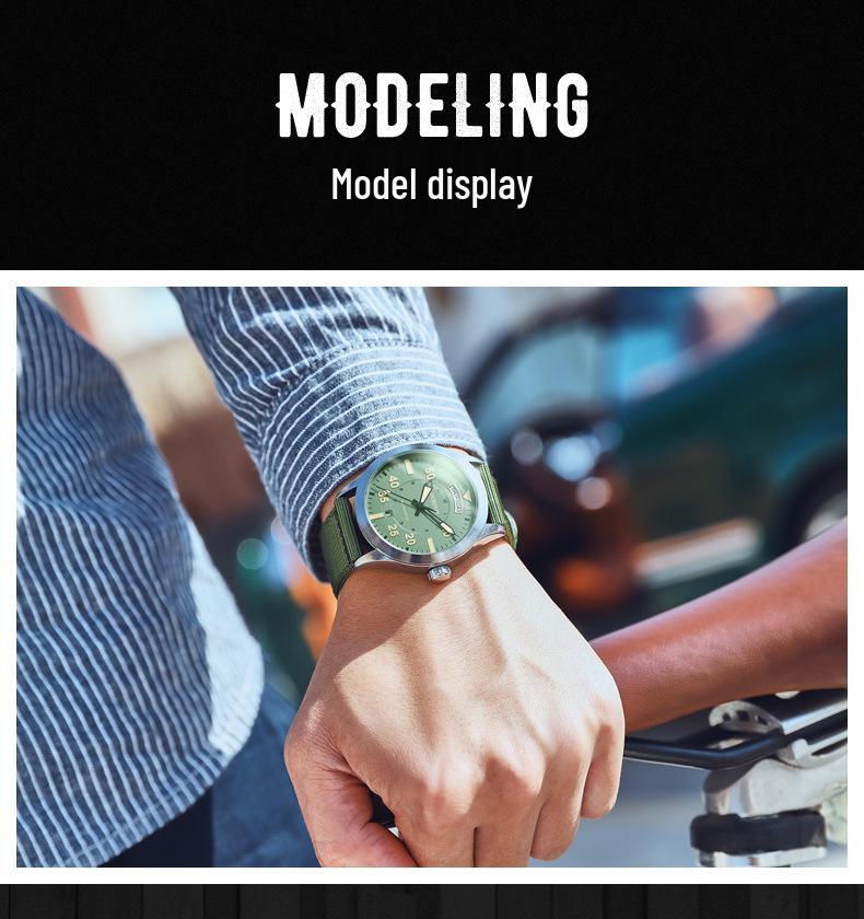 OCHSTIN Swiss Men's Mechanical Watch, High-End Automatic, Waterproof, Dual Calendar, Nylon Strap