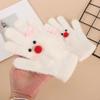Gants Tricotés à Écran Tactile avec Nœud Papillon Bonhomme de Neige Tricot Laine Tricot Gants Femme Fille