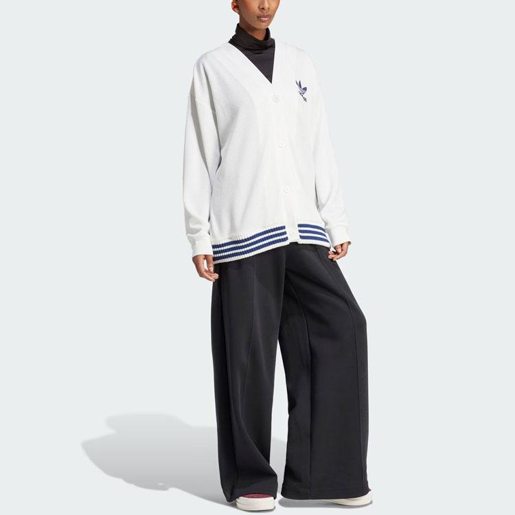 Adidas Originaler Stripet Løstsittende Sports Cardigan Dame Topper Han-Jade-Hvit IT9829