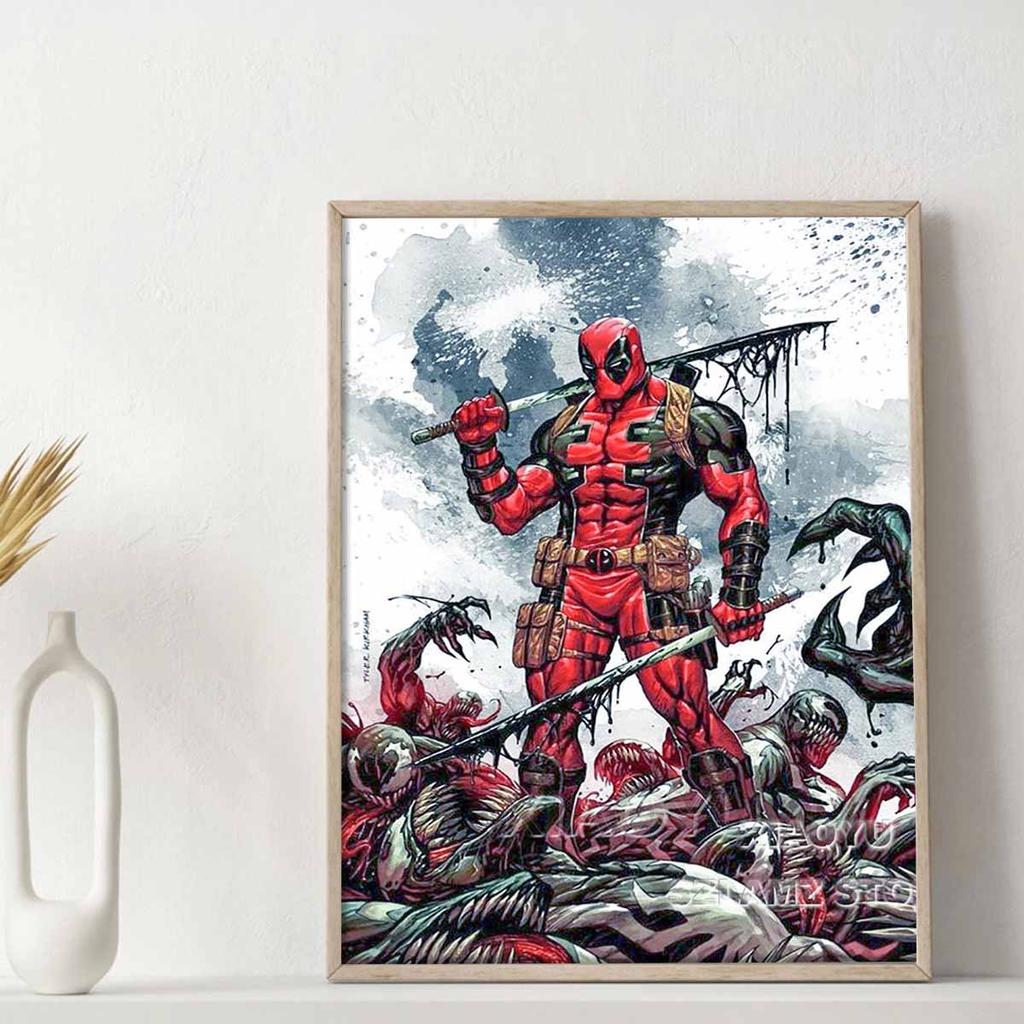 5D DIY Diamond Art Painting Kits for Adults, Deadpool Full Round Crystal Diamond Kits for Beginner for Home Wall Decorate