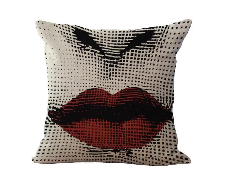 Unique Linen Vintage Piero Fornasetti Face Throw Pillow Case With Artistic Face Illustration