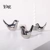 Smooth Electroplated Bird Figurine Modern Ceramic Figurines, Gold & Silver Home Decor, Minimalist Artistic Tabletop Ornament Abstract Animal