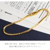 [Shinjuku Gin no Kura] Gold Venetian Chain Bracelet, 1.8mm Wide, 18cm, Silver 925, 24K Gold, Coated, Box Chain, Square