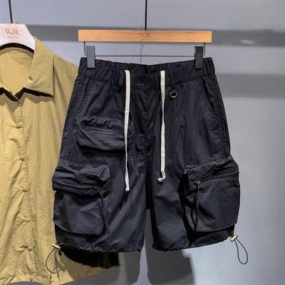 Pantalon cargo cinq-quarts décontracté et fin pour homme, marque tendance, séchage rapide, poches amples, taille élastique, cordon de serrage