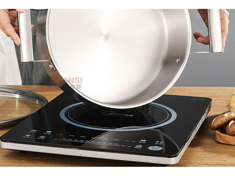 304 Stainless Steel Hot Pot: Three-Layer Thickened Soup & Frying Pan, Large Capacity Household Cookware