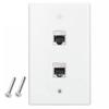 Reliable Wall Plate with Multiple Port, US Faceplates, White Ethernet Wall Outlet Cat7 Face Plate for Keystones Couplers