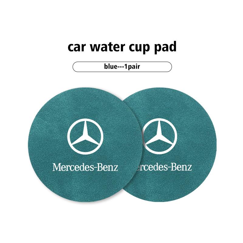 CRR1 Car Coaster Cup Slot Pad Suede Anti-Slip Interior Water Cup Mat For Mercedes Benz AMG A C E S G Class W201 W210 W108 W204 W205