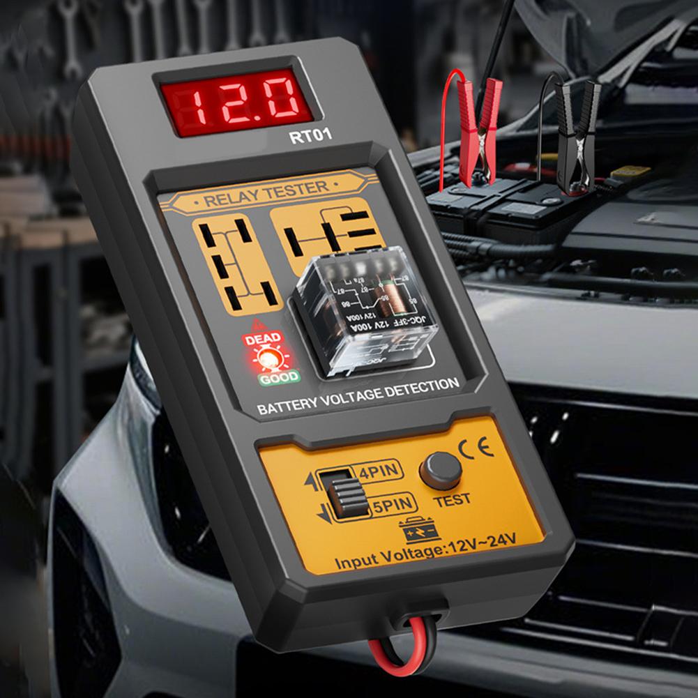 12-24V Car Relay Tester Voltage Tester With LED Indicator Analyzer Battery Test Tool 5 Relay Instrument Diagnostic Voltage J9G9