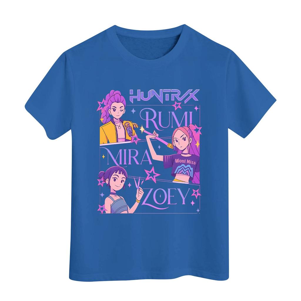 Boys Girls Round Neck Casual Printed Short-sleeved T-shirt Top