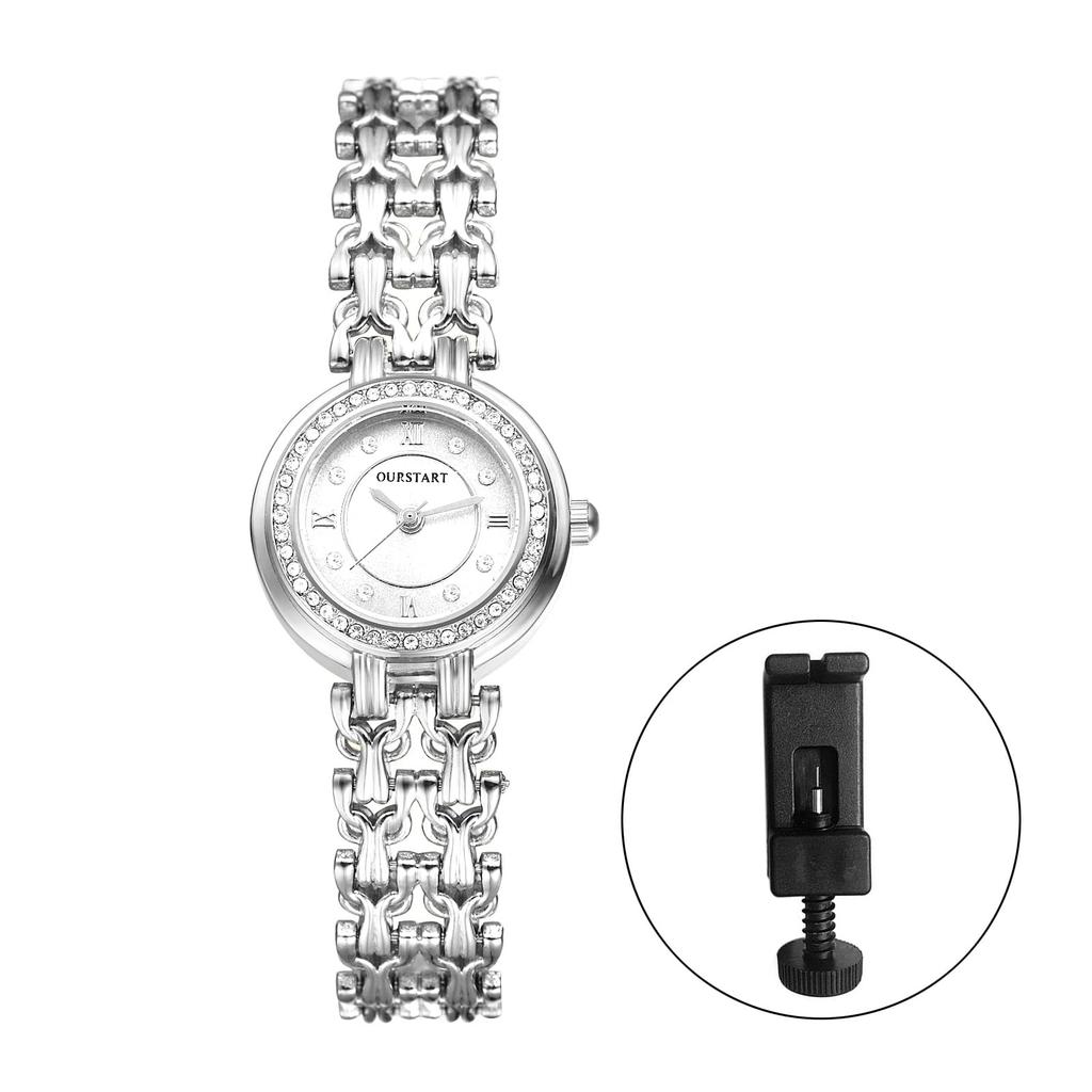 Women's Watch Sparkling Bracelet Cute Analog Display Diamond Simple Stylish Waterproof Quartz Silver Casual Business Fashion Accessory - Birthday