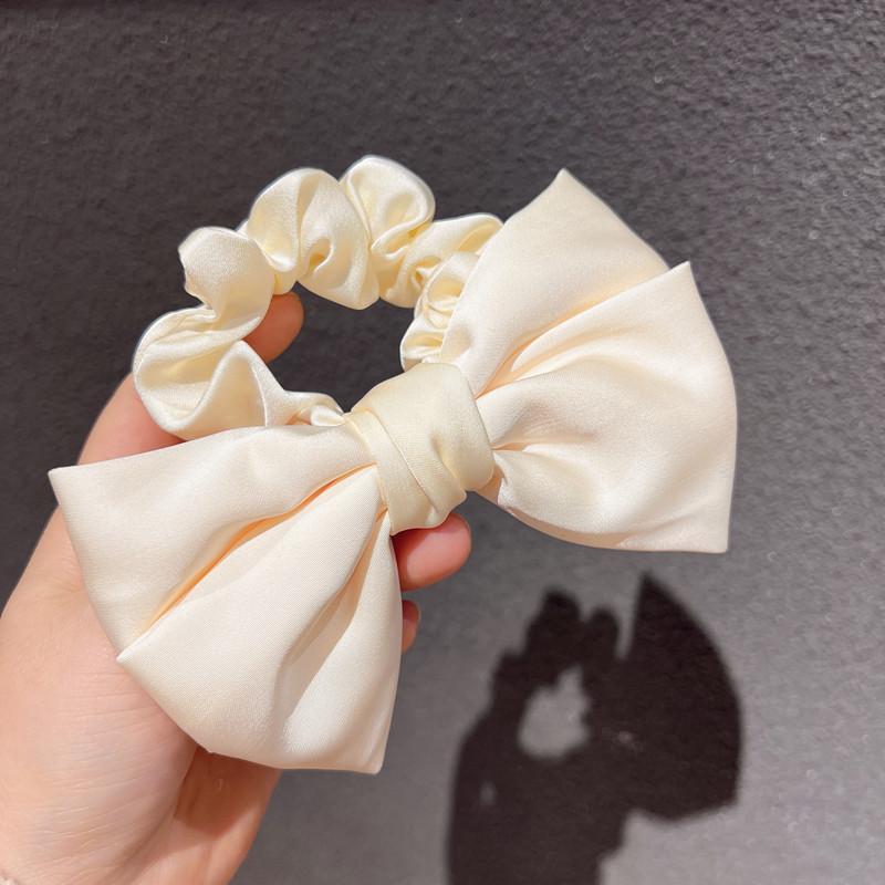 Vintage French Large Hair Bow Ties Claws Elegant Solid Color Big Bow Hair Clip Satin Butterfly Bow Hairpin Girl Hair Accessories