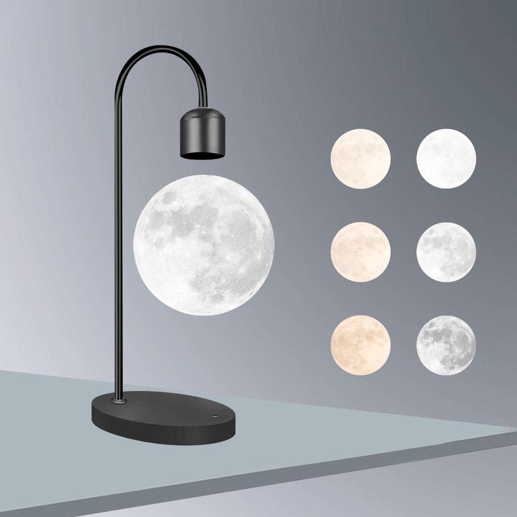 3D Printed Moon Lamp with Magnetic Levitation - Night Light & Eye Protection