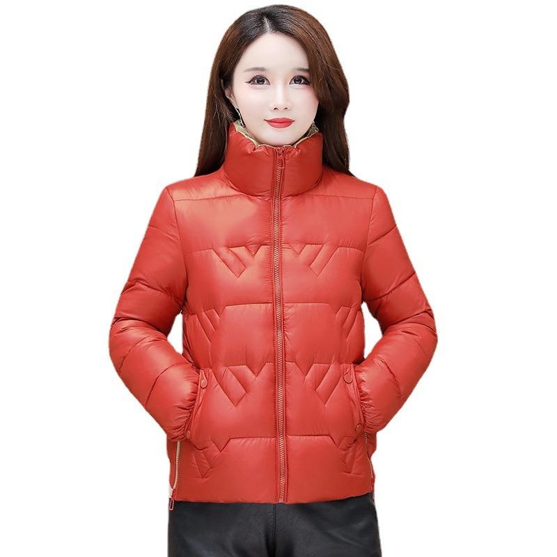Women's new cotton-padded jacket thickened short cotton-padded clothing cold-proof stand-up collar mother clothing bread winter fashion coat