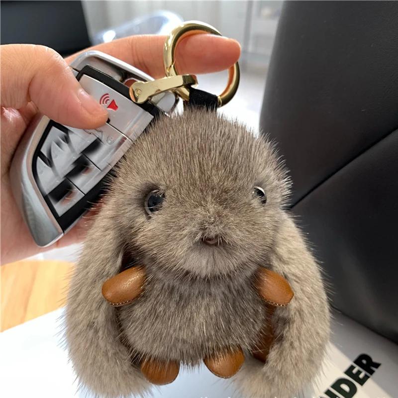 15cm Fluffy Rabbit Fur Pompon Bunny Soft Cute Rabbit Toy Bag Decoration Accessories Gift for Girls Gift Bag Charm