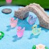 Micro-peisaj Desen animat drăguț Lebădă care strălucește în întuneric Decor pentru animale Accesorii decorative DIY Mini decor pentru birou