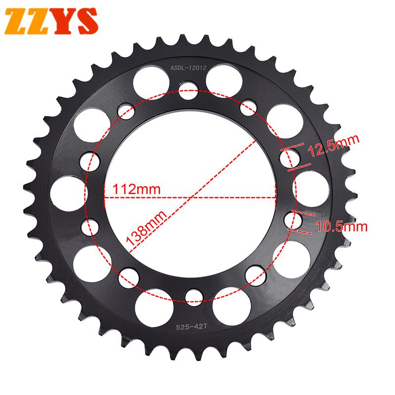 525 42T Tooth Rear Sprocket Wheel Gear For Honda Road CBR600 F4 CBR600F PC35 99-00 XL1000 XL1000V Varadero XL 1000 99-13 CBR 600