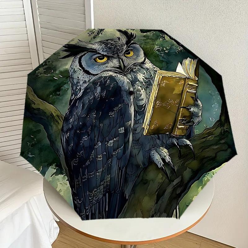 Wisdom Soars: The Enchanted Owl's Journey - Umbrella with Automatic Opening, Outdoor Protection, Lightweight and Durable Travel Accessory