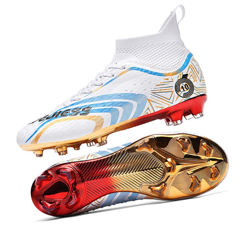 New FGTF Children's Men's Students Breathable High Top Long Short Nails Football Shoes Teens