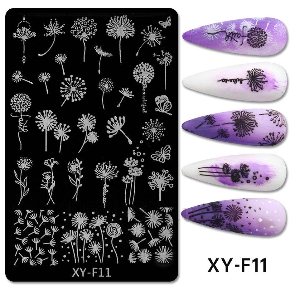 Valentine'S Day Nail Art Steel Plate Grid Series Love English Butterfly Dandelion Nail Art Printing Board