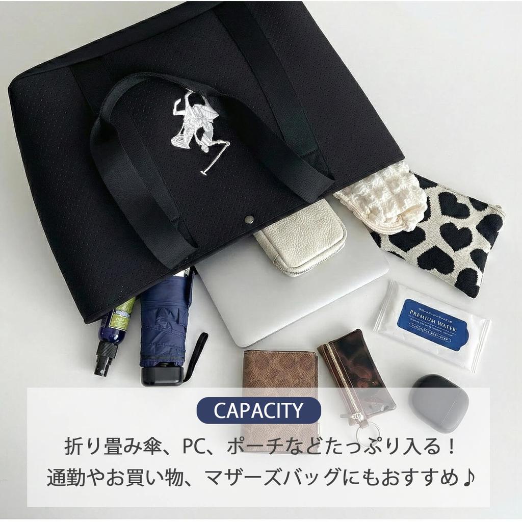 BEVERLY HILLS POLO CLUB BHPC Tote Perforated Stylish Casual Bag Bag, Neoprene-like Material, Lightweight, (bm3028)