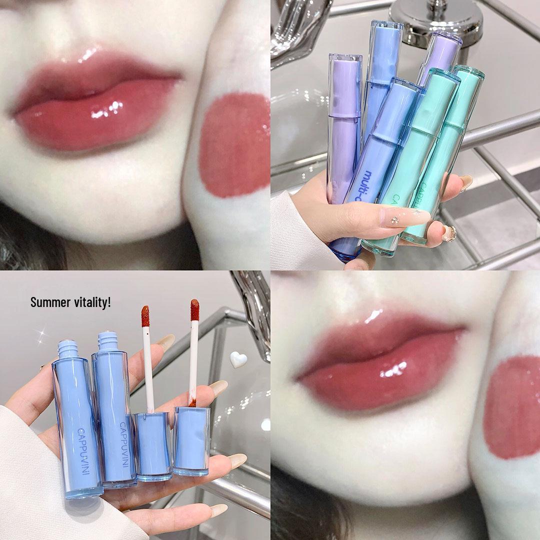 

Cappuvini Honey Tea Mirror Lip Glaze - Watery Milk Tea Glass Jelly Lip Gloss