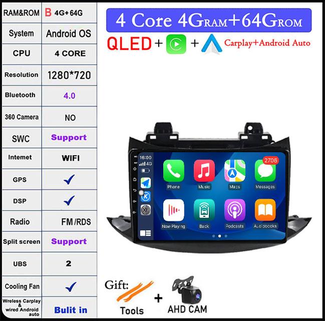 Android 14 Car Radio For Chevrolet Tracker Trax 2016 - 2019 DSP QLED Multimedia Video Player Bluetooth Navigation GPS WIFI
