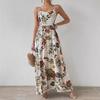 Women's Plant Print Ruffle Hem Sundress 2024