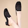 Baotou Half Slippers Female External Wear Summer Mesh Breathable Medium Thick Heel Rhinestone Hollow Sandals