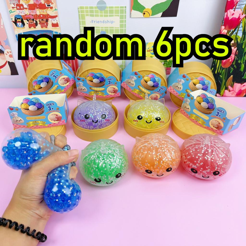 Einhorn Edition Regenbogen Perlen Knödel Squishy Knetspielzeug Bunt Perlengefülltes Knet-Stressabbau-Spielzeug mit Bambus-Dampfkorb-Hülle