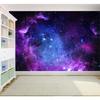Purple Blue Cosmic Galaxy Wall Mural Vibrant Nebula Starry Space Wallpaper Home Decor