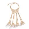 Goth Gypsy Ethnic Big Hollow Butterfly Wrist Chain Finger Rings Harness Bracelets for Women Belly Dancer Dubai Halloween Jewelry