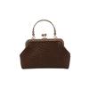Women's Fashion Solid Top Handle Bags Three-dimensional Hasp Zipper Bun Type PU Bags