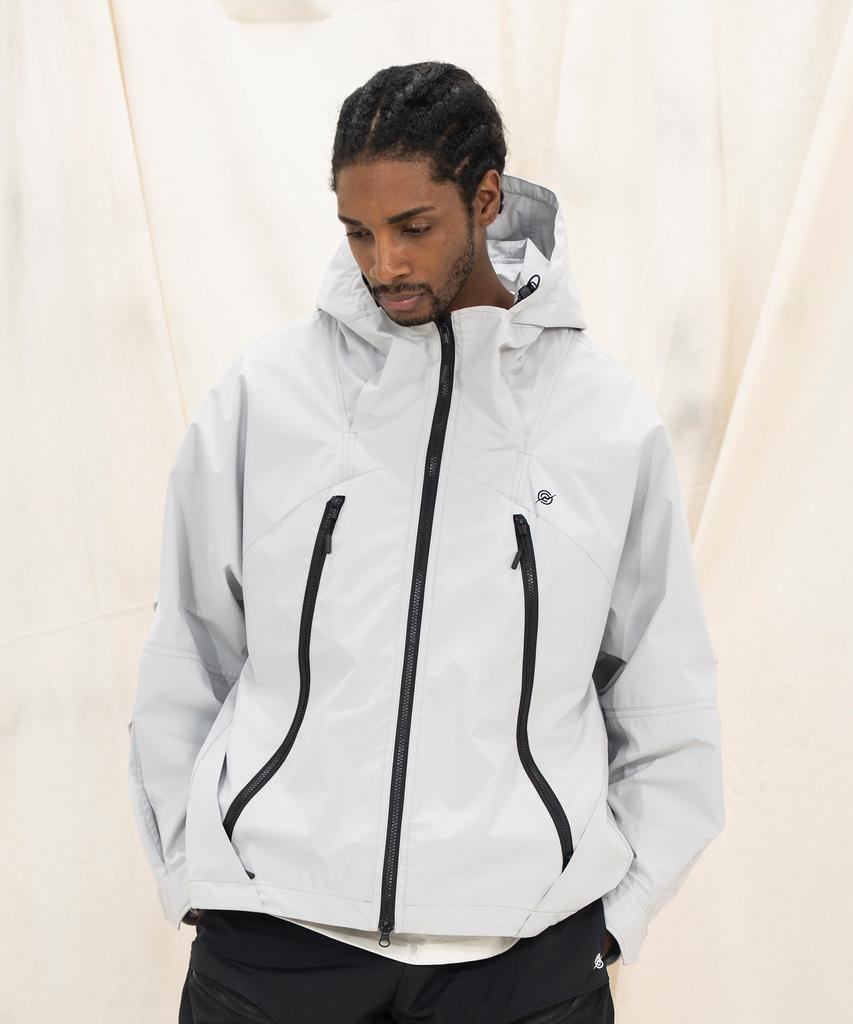 Kalapatthar 3Layer Hidden Pocket Hooded Jacket - Light Gray