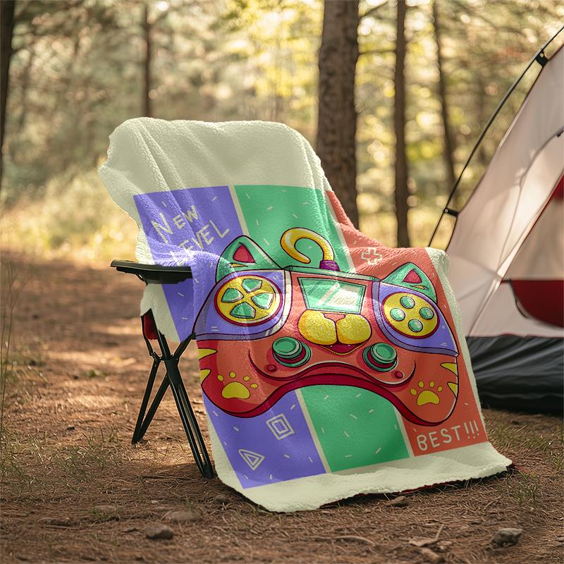 Game Controller Theme Printed Blanket - Perfect for Couch, Bed, Travel & Outdoor Use | Machine Washable, Cozy & Durable.