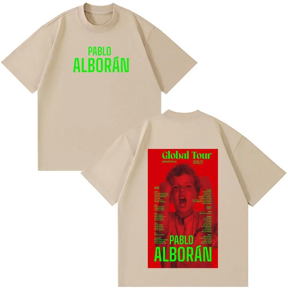 

Singer Pablo Alborán Kmo Global Tour 2026 Print TShirt Men Women Hip-hop Vintage T-shirts Short-sleeved Loose Aesthetic T Shirts XXXL червоний