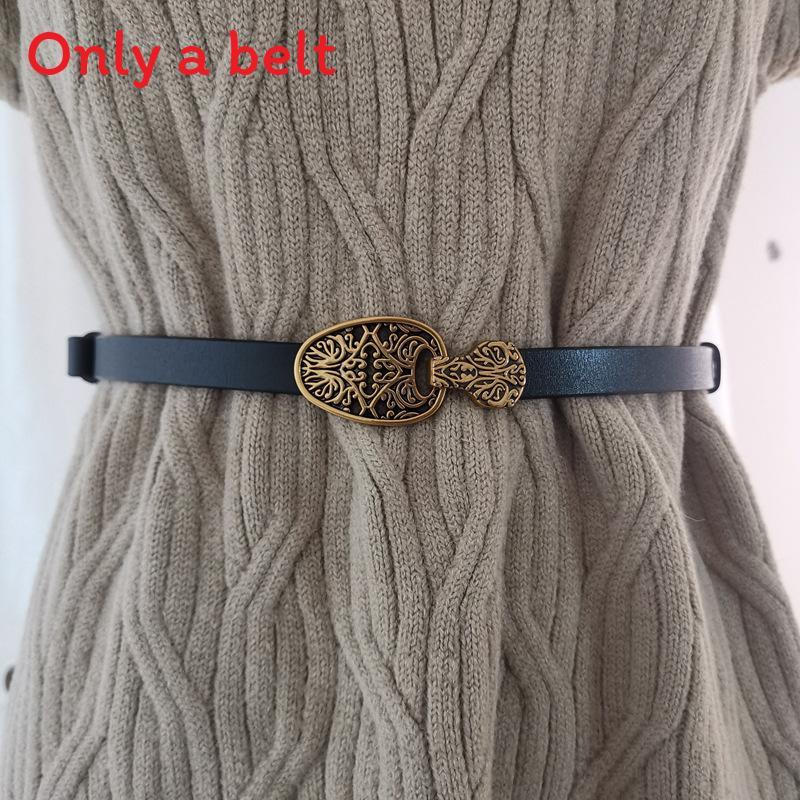 Waist Belt Leather Women Slim With Metal Clasp For Fashionable Outfits Casual
