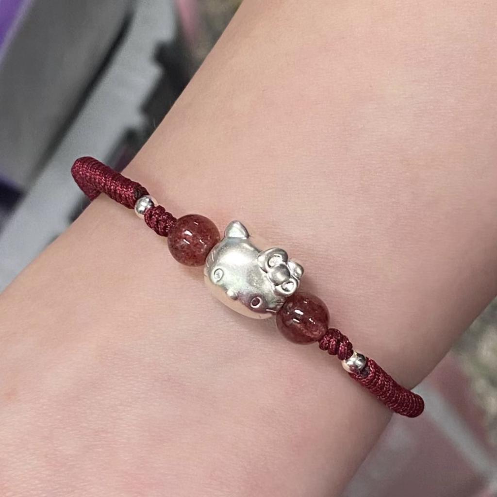 Couple bracelet hellokitty cute cartoon woven hand rope tudent give boyfriend to girlfriend gift