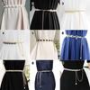 All-match Elegant Beaded Waist Chain for Dress Boho Waist Accessories Pearl Thin Waist Chain Body Jewelry Belly Chain Belt