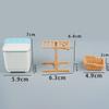 Kreatives Miniatur-Simulationszubehör Mini Kinder-Spielhaus Puppenhaus Waschmaschinen-Set Kleiderbügel Korb Modell Spielzeug
