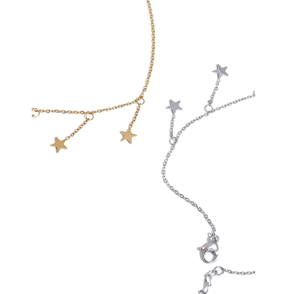 Yhpup 316L Stainless Steel Long Star Chain Anklet Summer Beach Foot Jewelry 18K PVD Plated Waterproof Accessories