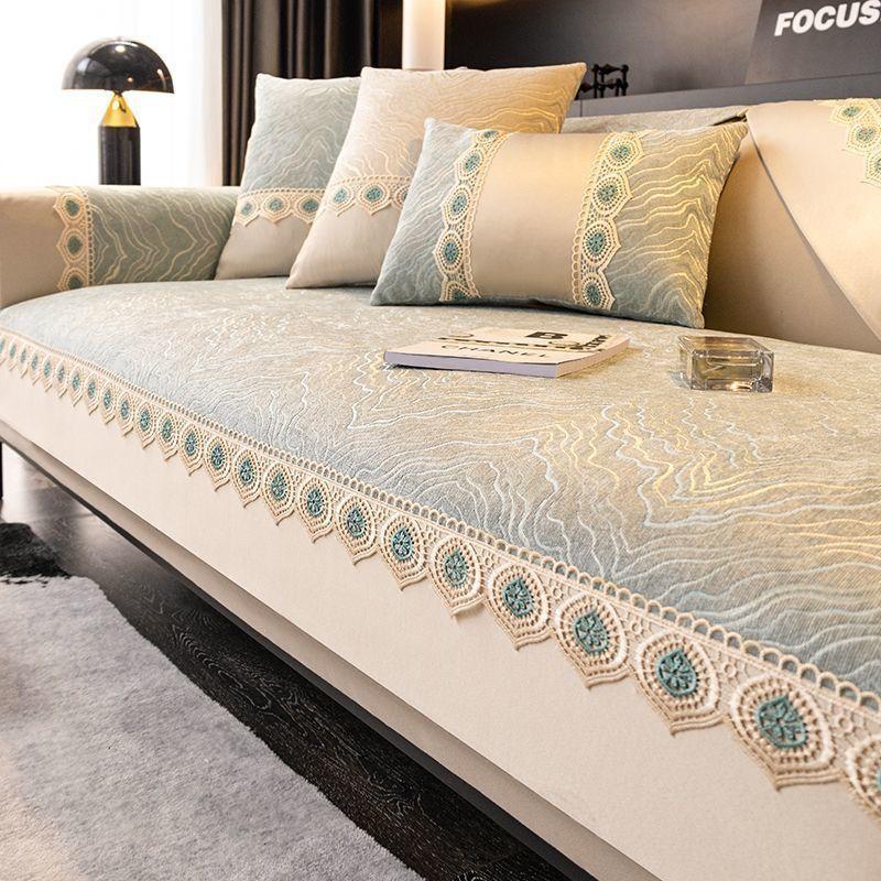 

Подушка для дивана из синели. Всесезонная универсальная подушка для сиденья. Нескользящая простая и легкая роскошная подушка. Доступный чехол для дивана в роскошном стиле. 70*120cm