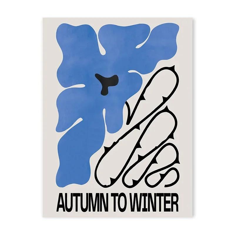 

Modern Abstract Open Your Mind Blue Waves Wall Art Posters Vintage Japanese Print Canvas Painting For Living Room Home Decor 21cm×30cm NoFrame