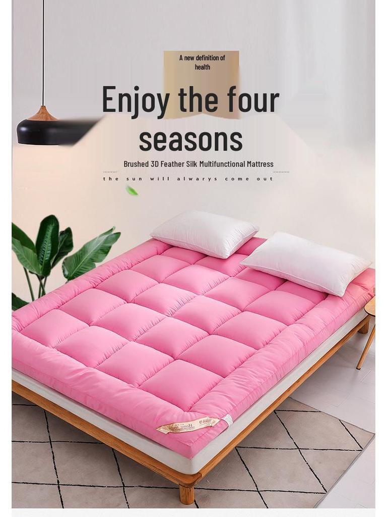 3D Daunenfeder & Lammwolle Weiche Matratzenauflage für Einzel-/Doppelwohnheim