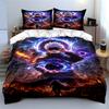 "Anime Warrior with Cosmic Powers Bedding Set" Bedding Set (1 Duvet Cover, 2 Pillowcases, Duvet Not Included)
