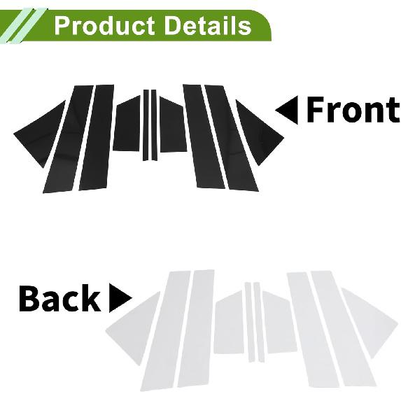 Door Pillar Window Trim for Chrysler 200 2011-2014 Black Front Rear Left Right Anti Scratch Sticker Pillar Posts Cover 10 Pcs