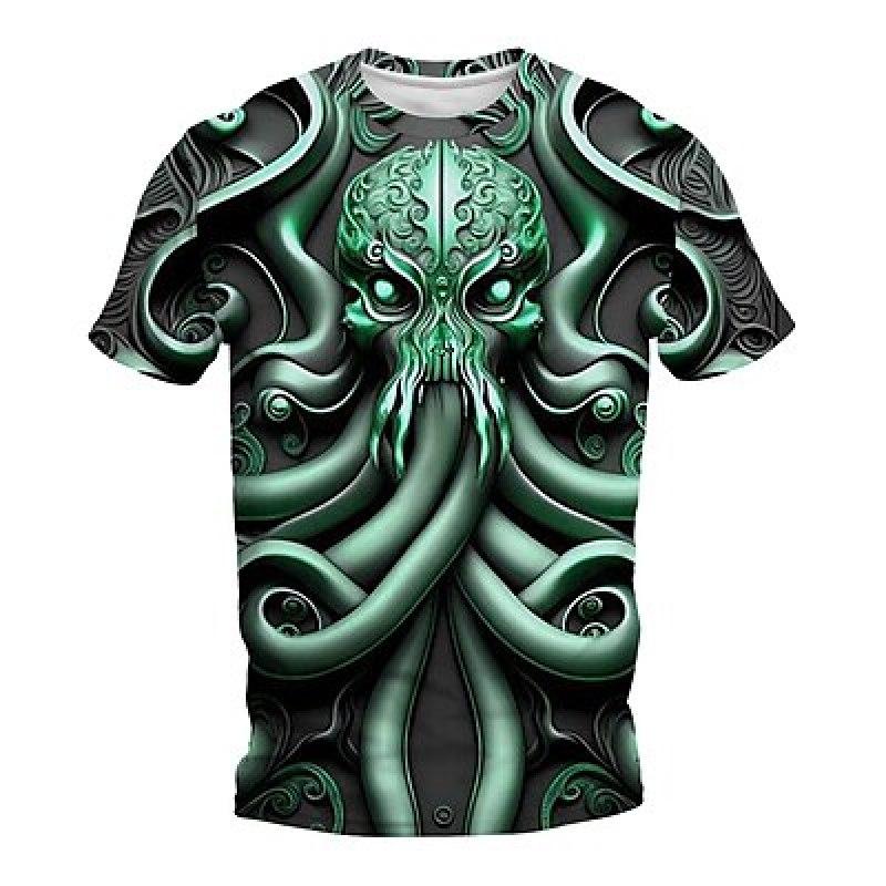 Fashion Horror Skull 3d Print Men's T-shirt Summer Classic Casual O Neck Short Sleeve Loose Oversized Tops Tee Shirt Men Clothes