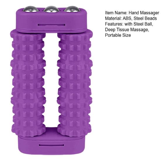 Hand Massager with Steel Ball Physical Therapy Trigger Point Deep Tissue Massager Portable Travel Massage Roller Spiky Grippie Stim Fidget Toy