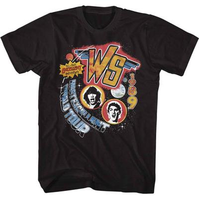 Bill And Teds Excellent Adventure Worldtour Black Unisex T-shirt