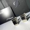 Used Good Condition Rare S.T.Dupont Lighter Design Cufflinks Matte Silver Buttons Accessories Included
