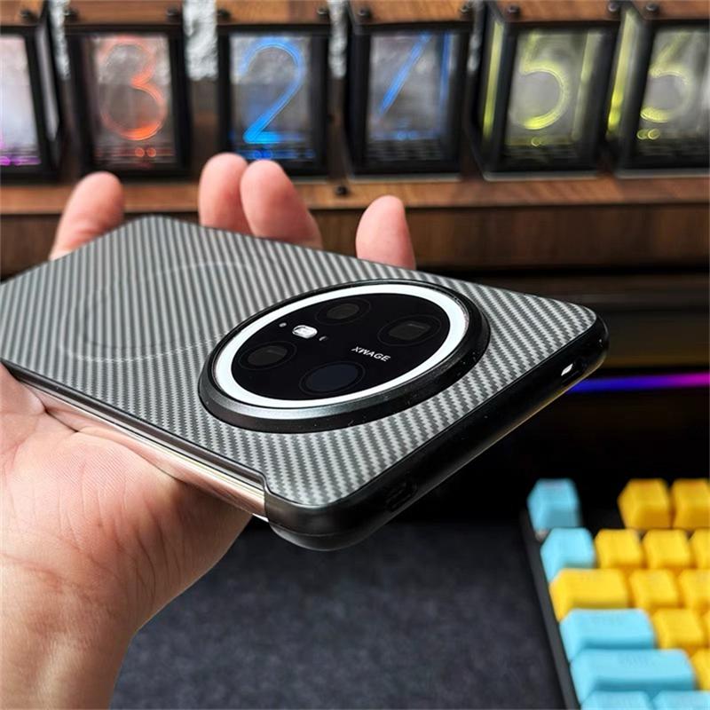 Case For Huawei Mate 70 Pro Plus 60 50 50Pro 40 30 20 Magnetic Magnets Ultra Thin Borderless Striped Cover Stylish Shell Bumper